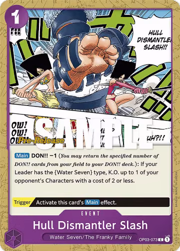 Hull Dismantler Slash (OP03-073), Pillars of Strength Pre-Release Cards — One Piece card price