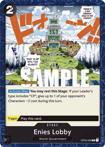 Enies Lobby (OP03-098), Pillars of Strength Pre-Release Cards — One Piece card price