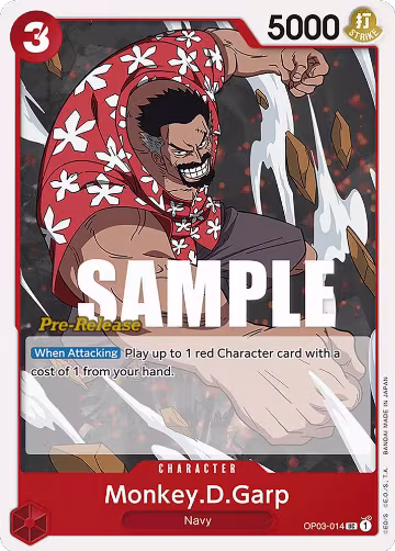Monkey.D.Garp (OP03-014), Pillars of Strength Pre-Release Cards — One Piece card price