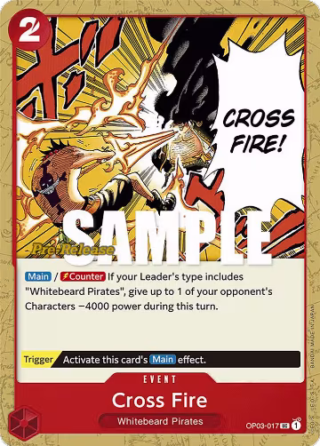 Cross Fire (OP03-017), Pillars of Strength Pre-Release Cards — One Piece card price