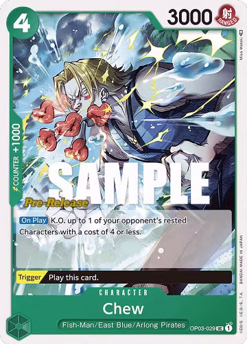 Chew (OP03-029), Pillars of Strength Pre-Release Cards — One Piece card price