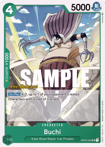Buchi (OP03-034), Pillars of Strength Pre-Release Cards — One Piece card price