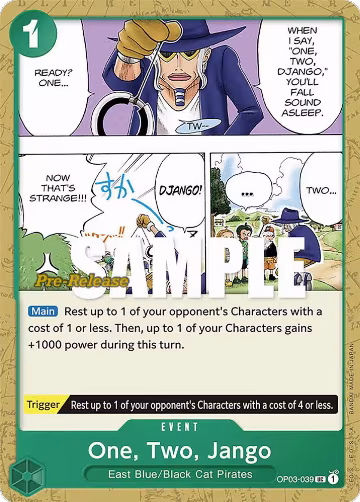 One, Two, Jango (OP03-039), Pillars of Strength Pre-Release Cards — One Piece card price