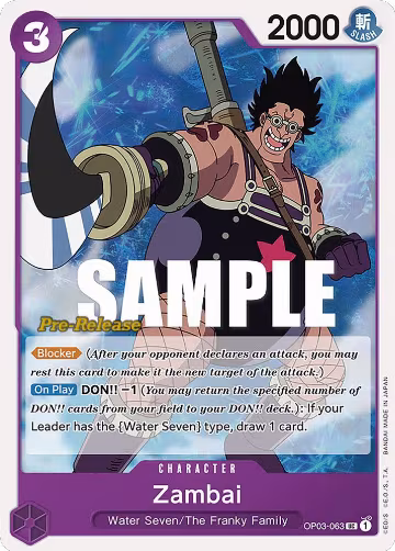 Zambai (OP03-063), Pillars of Strength Pre-Release Cards — One Piece card price