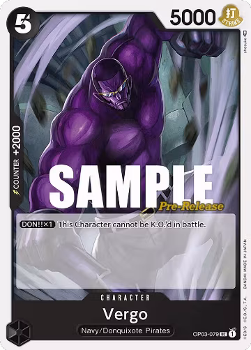 Vergo (OP03-079), Pillars of Strength Pre-Release Cards — One Piece card price