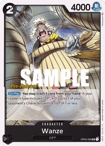 Wanze (OP03-093), Pillars of Strength Pre-Release Cards — One Piece card price
