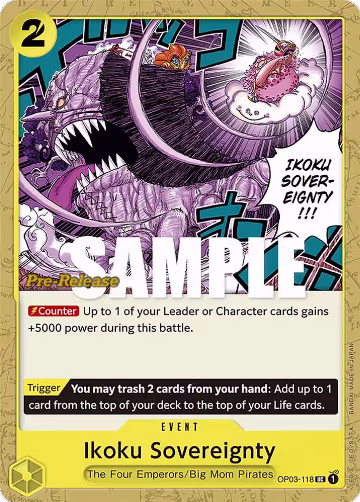 Ikoku Sovereignty (OP03-118), Pillars of Strength Pre-Release Cards — One Piece card price