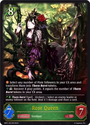 Rose Queen (BP01-001EN), Advent of Genesis — Shadowverse card price