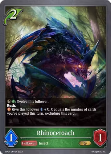 Rhinoceroach (BP01-004EN), Advent of Genesis — Shadowverse card price