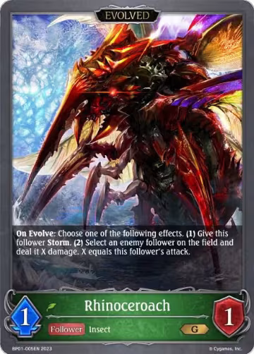 Rhinoceroach (Evolved) (BP01-005EN), Advent of Genesis — Shadowverse card price