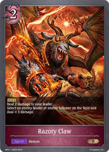 Razory Claw (BP01-125EN), Advent of Genesis — Shadowverse card price