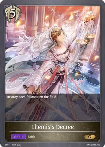 Themis's Decree (BP01-131EN), Advent of Genesis — Shadowverse card price