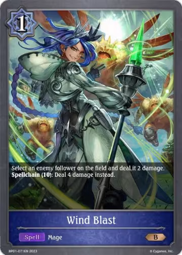 Wind Blast (BP01-071EN), Advent of Genesis — Shadowverse card price