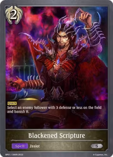 Blackened Scripture (BP01-139EN), Advent of Genesis — Shadowverse card price