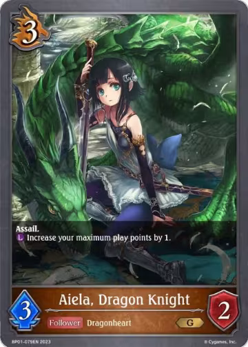 Aiela, Dragon Knight (BP01-079EN), Advent of Genesis — Shadowverse card price