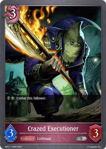 Crazed Executioner (BP01-110EN), Advent of Genesis — Shadowverse card price