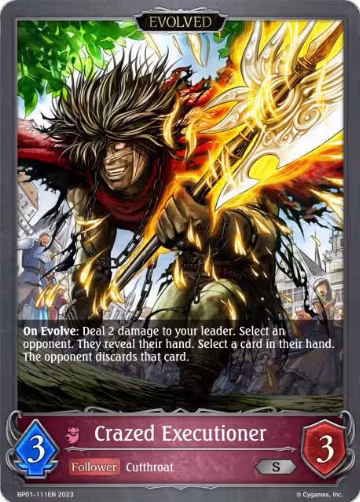 Crazed Executioner (Evolved) (BP01-111EN), Advent of Genesis — Shadowverse card price