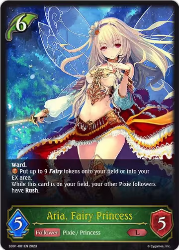 Aria, Fairy Princess (SD01-001EN), Regal Fairy Princess — Shadowverse card price