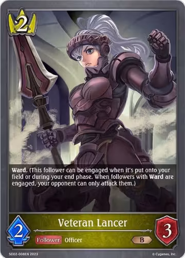 Veteran Lancer (SD02-008EN), Blade of Resentment — Shadowverse card price