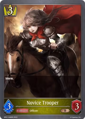 Novice Trooper (BP01-048EN), Advent of Genesis — Shadowverse card price