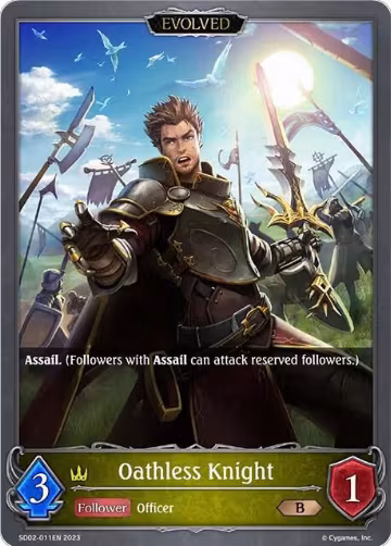 Oathless Knight (Evolved) (SD02-011EN), Blade of Resentment — Shadowverse card price