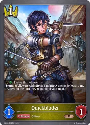Quickblader (SD02-012EN), Blade of Resentment — Shadowverse card price