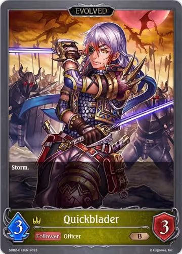 Quickblader (Evolved) (SD02-013EN), Blade of Resentment — Shadowverse card price
