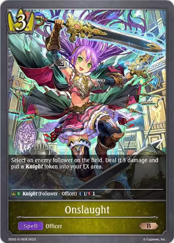 Onslaught (SD02-015EN), Blade of Resentment — Shadowverse card price