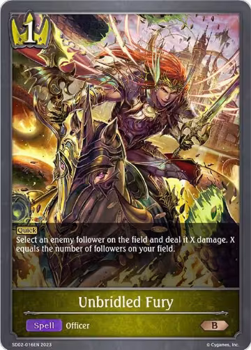 Unbridled Fury (SD02-016EN) — card price