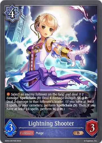 Lightning Shooter (SD03-007EN), Mysteries of Conjuration — Shadowverse card price