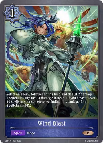 Wind Blast (SD03-012EN), Mysteries of Conjuration — Shadowverse card price