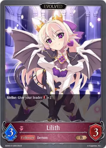 Lilith (Evolved) (SD05-013EN), Waltz of the Undying Night — Shadowverse card price