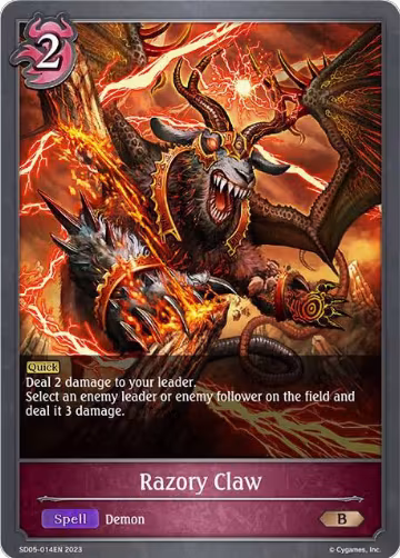 Razory Claw (SD05-014EN), Waltz of the Undying Night — Shadowverse card price