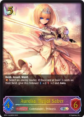 Aurelia, Regal Saber (SL) (BP01-SL06EN), Advent of Genesis — Shadowverse card price