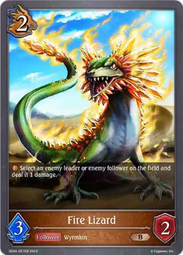 Fire Lizard (SD04-007EN), Wrath of the Greatwyrm — Shadowverse card price