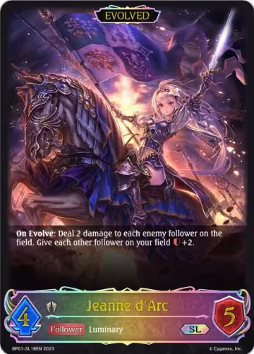 Jeanne d'Arc (SL) (Evolved) (BP01-SL18EN), Advent of Genesis — Shadowverse card price