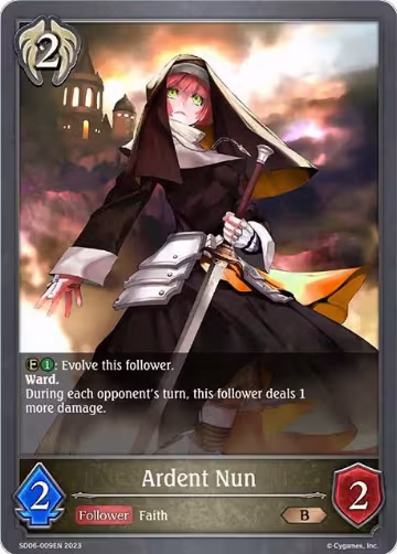 Ardent Nun (SD06-009EN), Maculate Ablution — Shadowverse card price