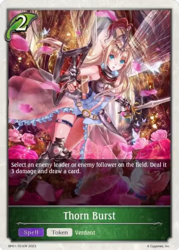 Thorn Burst (BP01-T01EN), Advent of Genesis — Shadowverse card price
