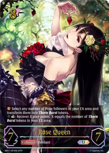 Rose Queen (U) (BP01-U01EN), Advent of Genesis — Shadowverse card price