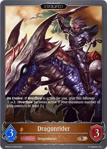 Dragonrider (Evolved) (SD04-013EN), Wrath of the Greatwyrm — Shadowverse card price