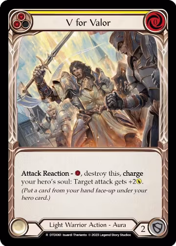 V for Valor (Yellow) (DTD061), Dusk till Dawn — Flesh & Blood card price