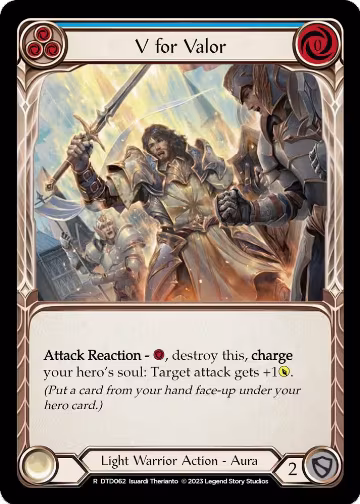 V for Valor (Blue) (DTD062), Dusk till Dawn — Flesh & Blood card price