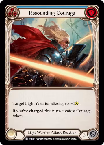 Resounding Courage (Blue) (DTD071), Dusk till Dawn — Flesh & Blood card price