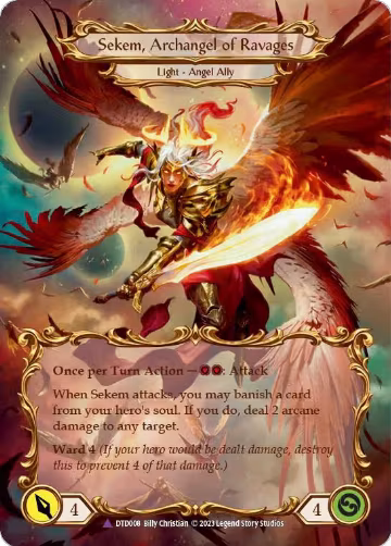 Figment of Ravages // Sekem, Archangel of Ravages (Marvel) (DTD008), Dusk till Dawn — Flesh & Blood card price