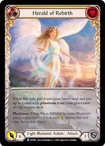 Herald of Rebirth (Yellow) (DTD021), Dusk till Dawn — Flesh & Blood card price