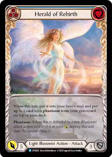 Herald of Rebirth (Blue) (DTD022), Dusk till Dawn — Flesh & Blood card price