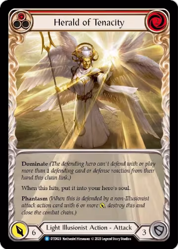 Herald of Tenacity (Red) (DTD023), Dusk till Dawn — Flesh & Blood card price