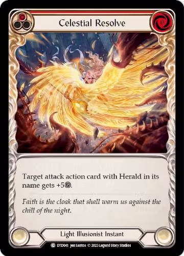 Celestial Resolve (Red) (DTD041), Dusk till Dawn — Flesh & Blood card price
