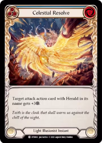 Celestial Resolve (Blue) (DTD043), Dusk till Dawn — Flesh & Blood card price