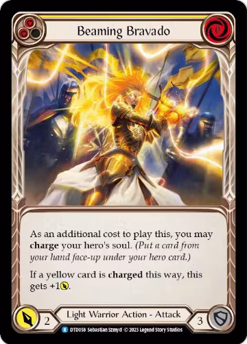 Beaming Bravado (Yellow) (DTD058), Dusk till Dawn — Flesh & Blood card price